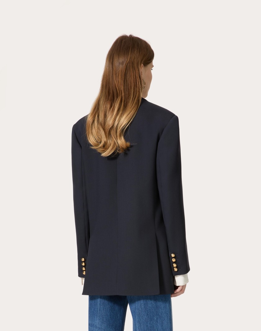 Valentino Handbags Giacca In Formal Natte' per Donna in Navy | Valentino IT Esporta salva