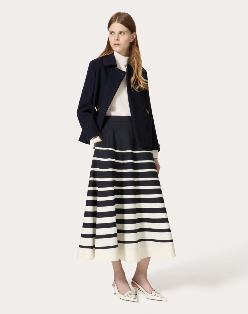 Valentino Handbags Caban In Texture Double Crepe per Donna in Navy | Valentino IT Black Friday Prezzi