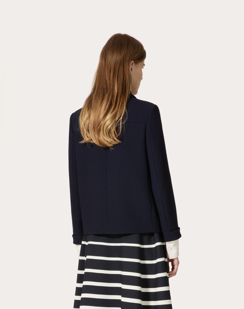 Valentino Handbags Caban In Texture Double Crepe per Donna in Navy | Valentino IT Black Friday Prezzi