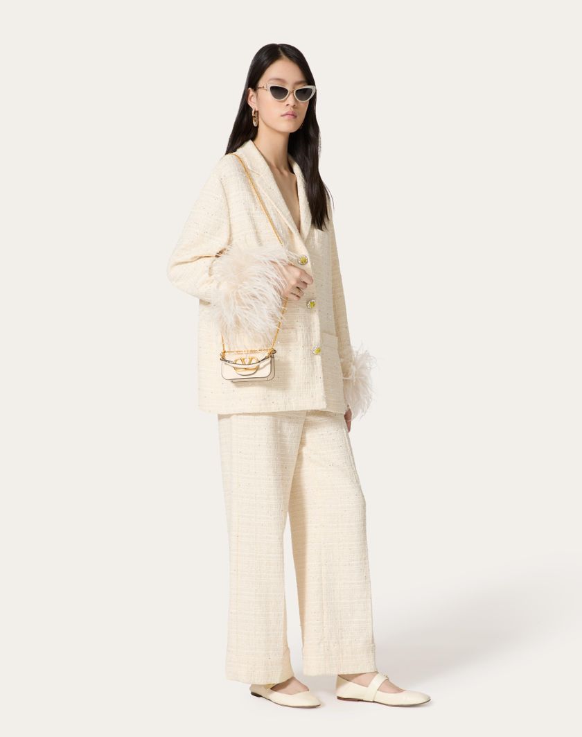 Valentino Handbags Giacca In Delicate Tweed per Donna in Naturale | Valentino IT In vendita