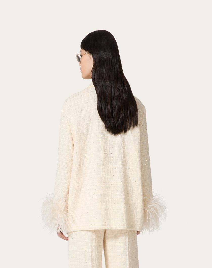Valentino Handbags Giacca In Delicate Tweed per Donna in Naturale | Valentino IT In vendita