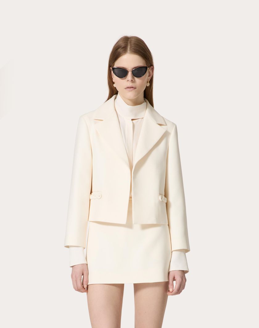 Valentino Handbags Giacca In Crepe Couture per Donna in Avorio | Valentino IT Duty-free