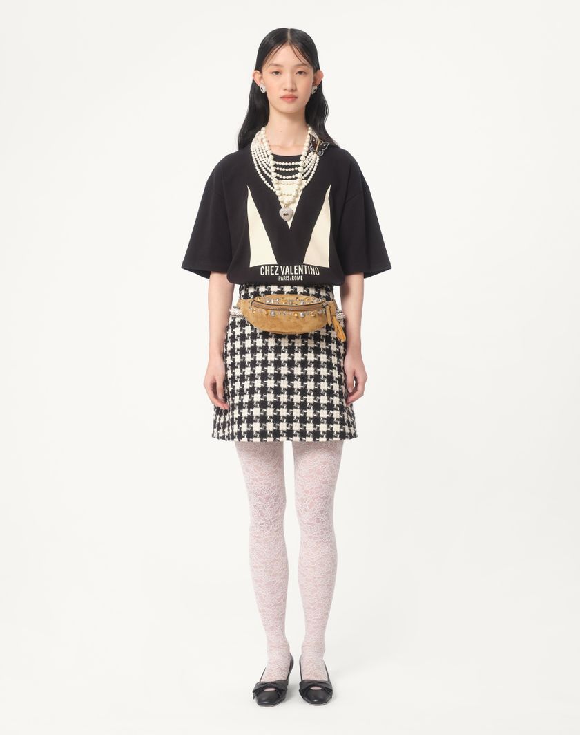 Valentino Handbags T-shirt In Jersey Cotton Con Stampa Chez Valentino per Donna in Nero | Valentino IT 2025