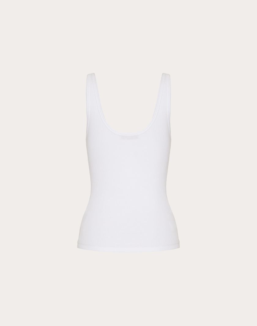 Valentino Handbags Top In Ribbed Cotton per Donna in Bianco | Valentino IT Vendita