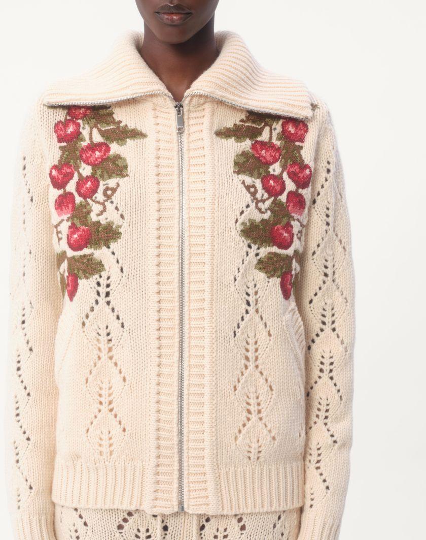 Valentino Handbags Giacca Di Maglia In Lana Ricamata per Donna in Multicolor | Valentino IT Pezzi Unici