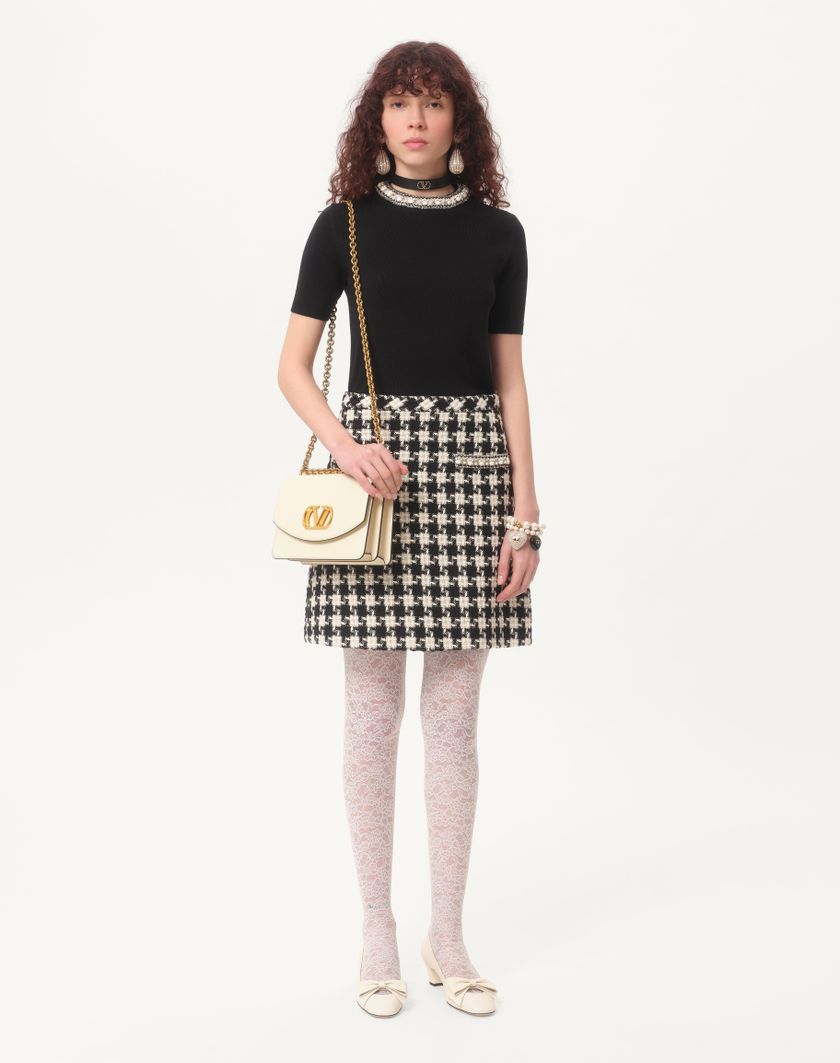 Valentino Handbags Maglia In Lana Ricamata per Donna in Nero | Valentino IT Soddisfazione Garantita