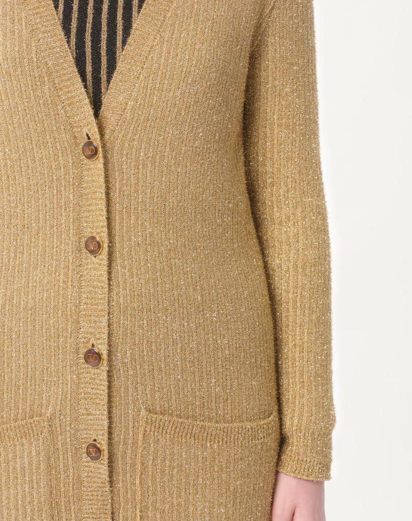 Valentino Handbags Cardigan In Lurex per Donna in Oro | Valentino IT Negozi Online