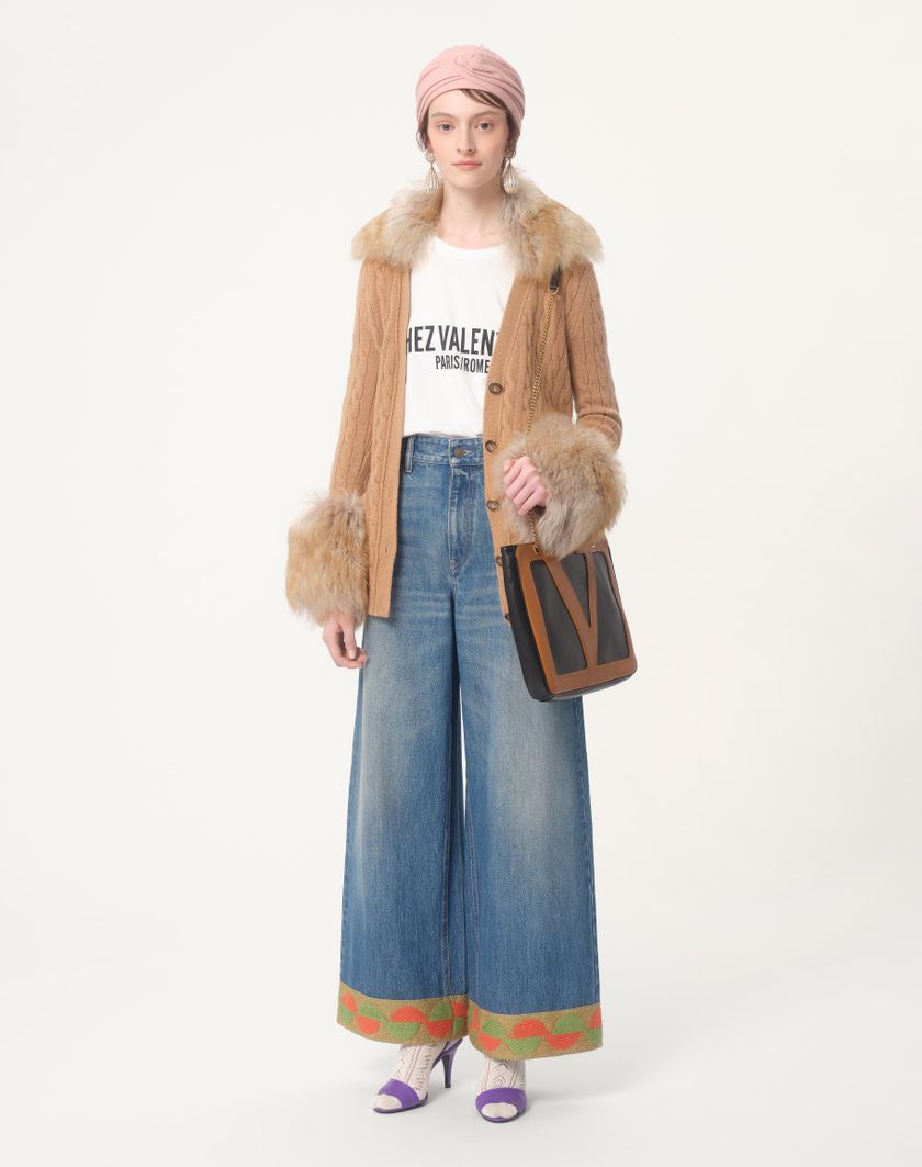 Valentino Handbags Cardigan In Cashmere per Donna in Cammello | Valentino IT Acquista Ora