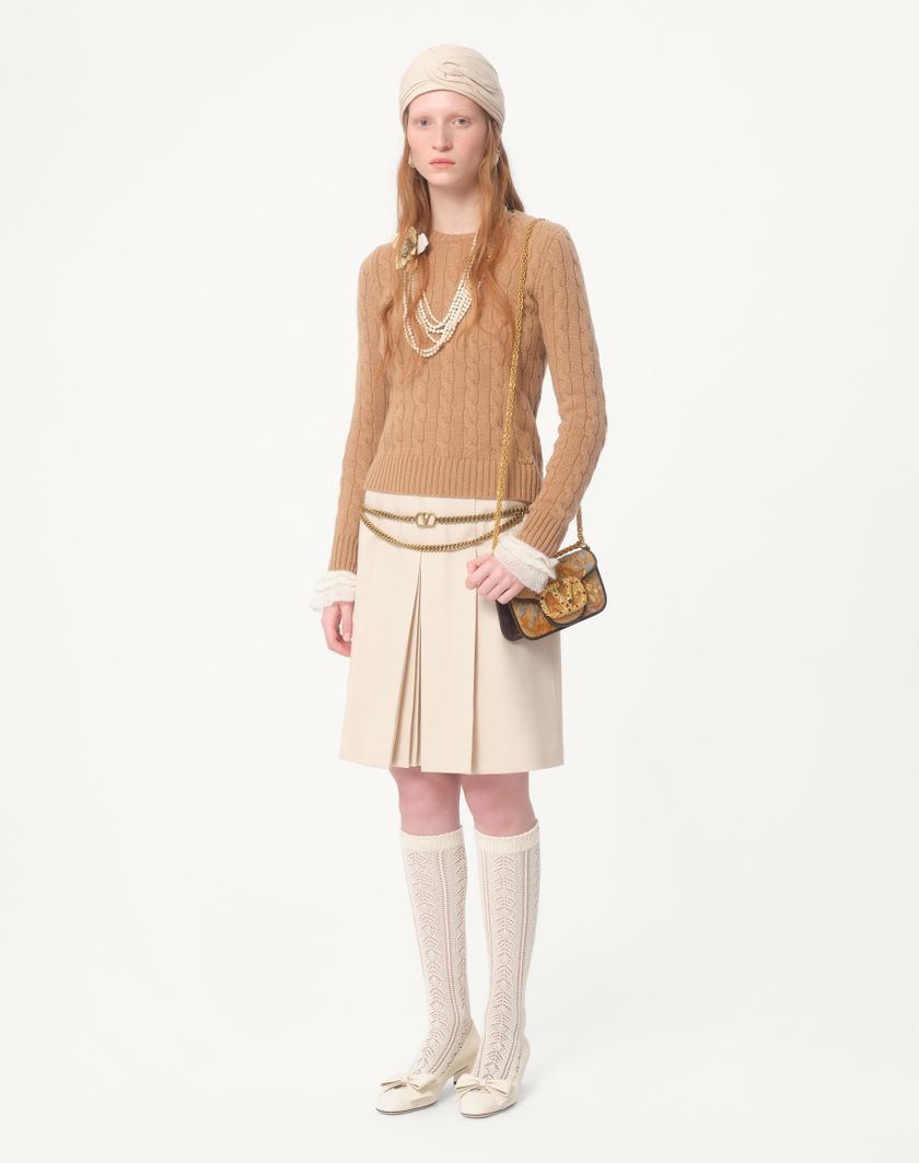 Valentino Handbags Maglia In Cashmere per Donna in Cammello/avorio | Valentino IT Fino Al -60%