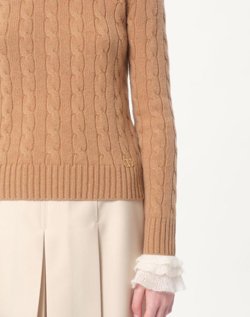 Valentino Handbags Maglia In Cashmere per Donna in Cammello/avorio | Valentino IT Fino Al -60%