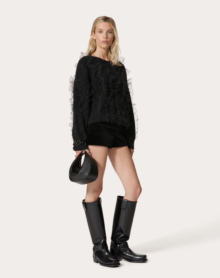Valentino Handbags Maglia In Lana Ricamata per Donna in Nero | Valentino IT Sottocosto