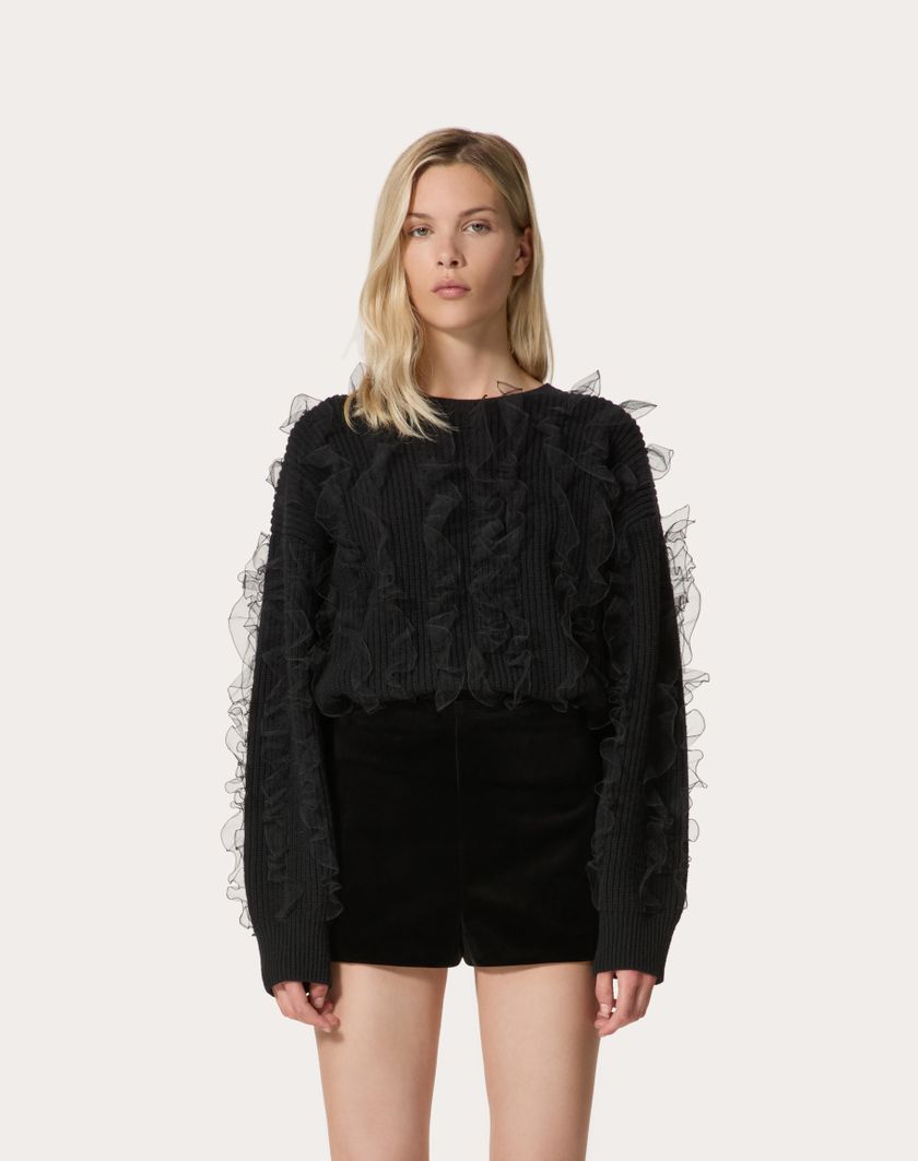 Valentino Handbags Maglia In Lana Ricamata per Donna in Nero | Valentino IT Sottocosto