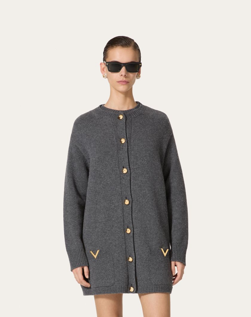 Valentino Handbags Cardigan In Lana per Donna in Grigio Scuro | Valentino IT Online