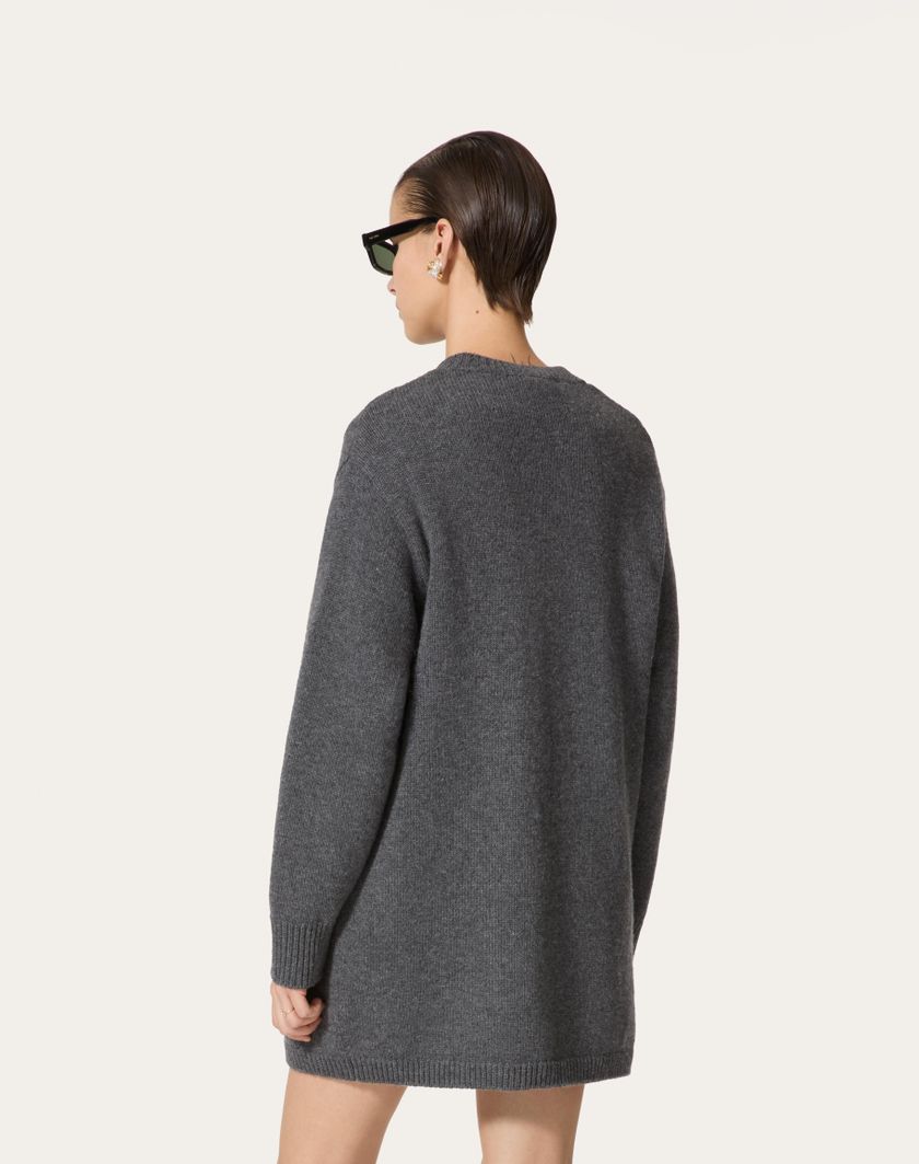 Valentino Handbags Cardigan In Lana per Donna in Grigio Scuro | Valentino IT Online