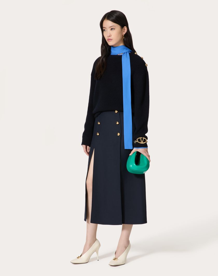 Valentino Handbags Maglia In Lana per Donna in Navy | Valentino IT Vendita Calda