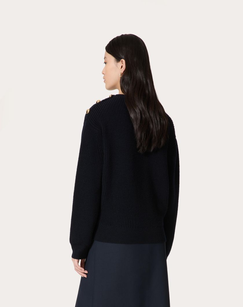 Valentino Handbags Maglia In Lana per Donna in Navy | Valentino IT Vendita Calda