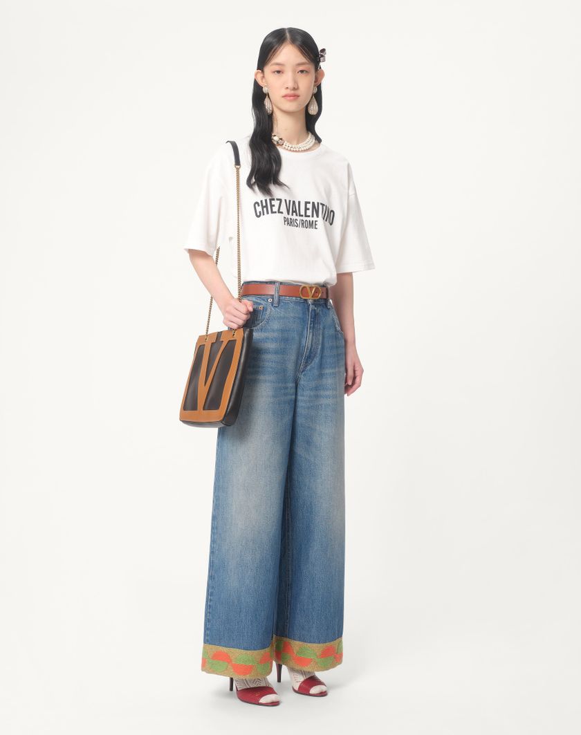 Valentino Handbags Pantaloni In Denim per Donna in Denim | Valentino IT Vendite Flash
