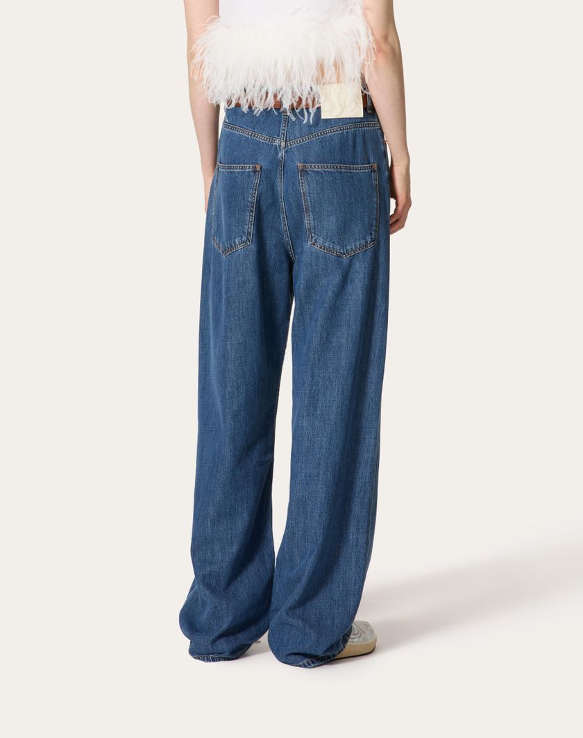 Valentino Handbags Pantaloni In Denim Blu Medio per Donna in Denim | Valentino IT In Saldo