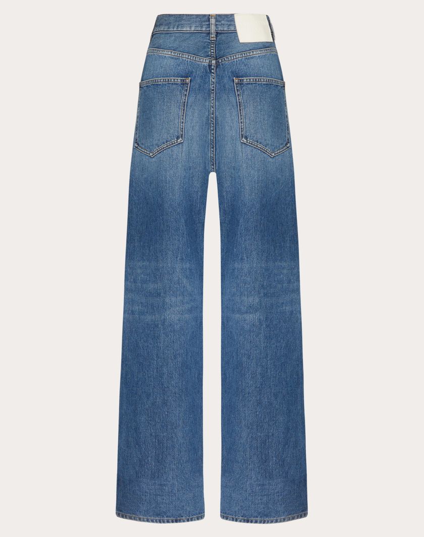 Valentino Handbags Pantaloni In Medium Blue Denim per Donna in Denim | Valentino IT Moda