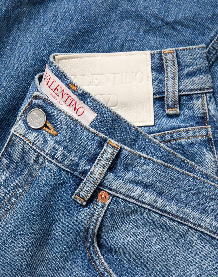 Valentino Handbags Pantaloni In Medium Blue Denim per Donna in Denim | Valentino IT Moda