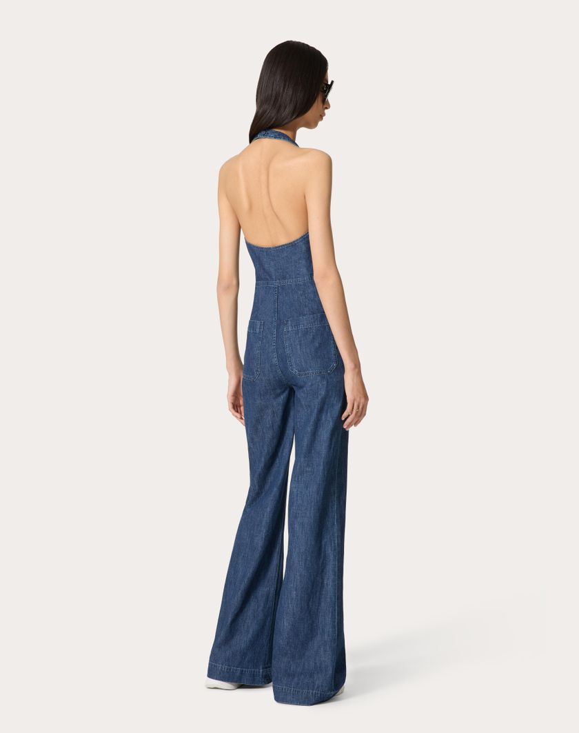 Valentino Handbags Tuta In Chambray Denim per Donna in Denim | Valentino IT Spedizione gratuita