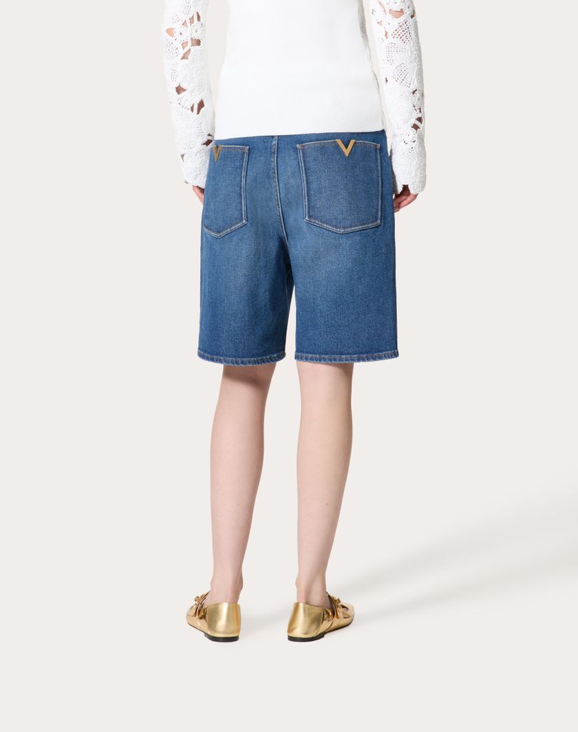 Valentino Handbags Bermuda In Denim per Donna in Denim | Valentino IT Comprare a buon mercato