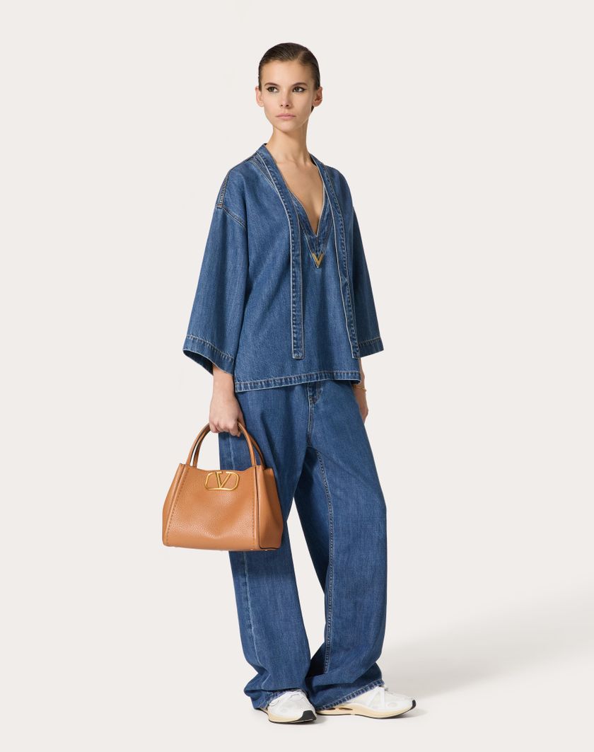 Valentino Handbags Kaftano In Denim Blu Medio per Donna in Denim | Valentino IT Grande vendita