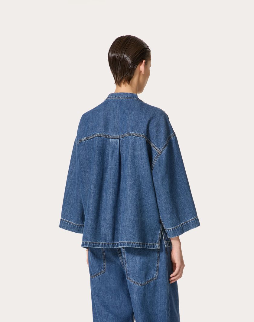 Valentino Handbags Kaftano In Denim Blu Medio per Donna in Denim | Valentino IT Grande vendita