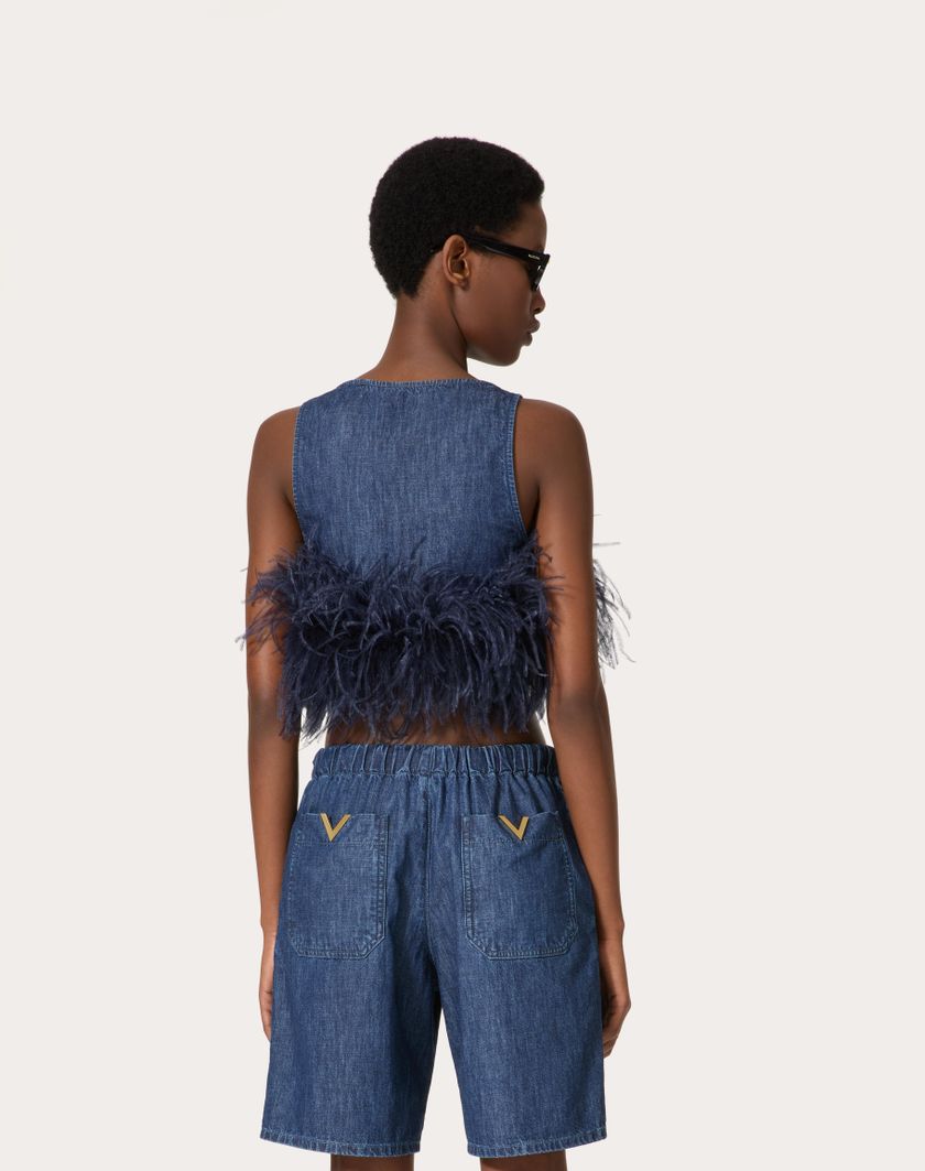 Valentino Handbags Top In Chambray Denim per Donna in Denim | Valentino IT Flash Sale