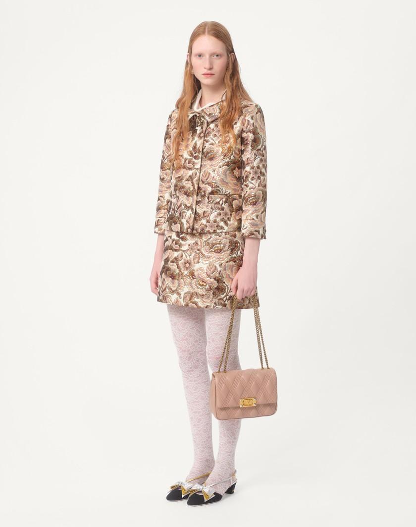 Valentino Handbags Gonna In Apres L'hiver Matelasse' Rose Lurex per Donna in Avorio/rosa | Valentino IT