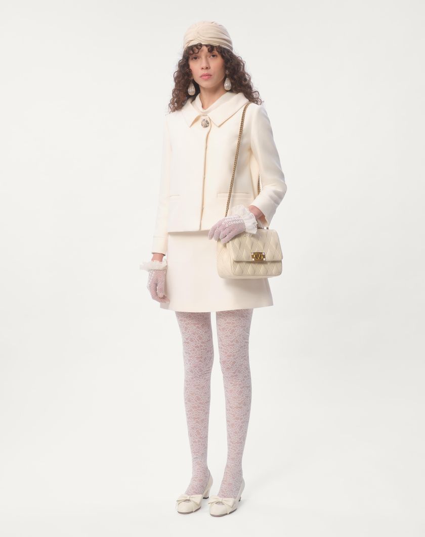Valentino Handbags Gonna In Crepe Couture per Donna in Avorio | Valentino IT Shopping online