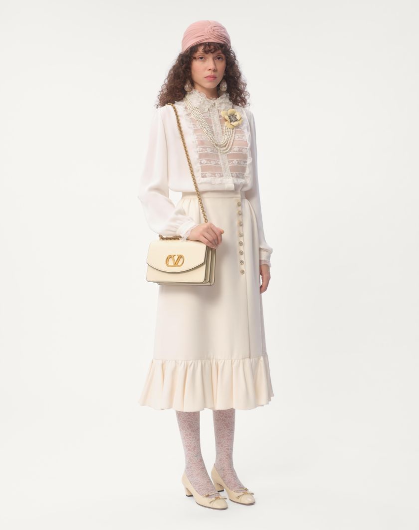 Valentino Handbags Gonna In Crepe Couture per Donna in Avorio | Valentino IT Offerta esclusiva