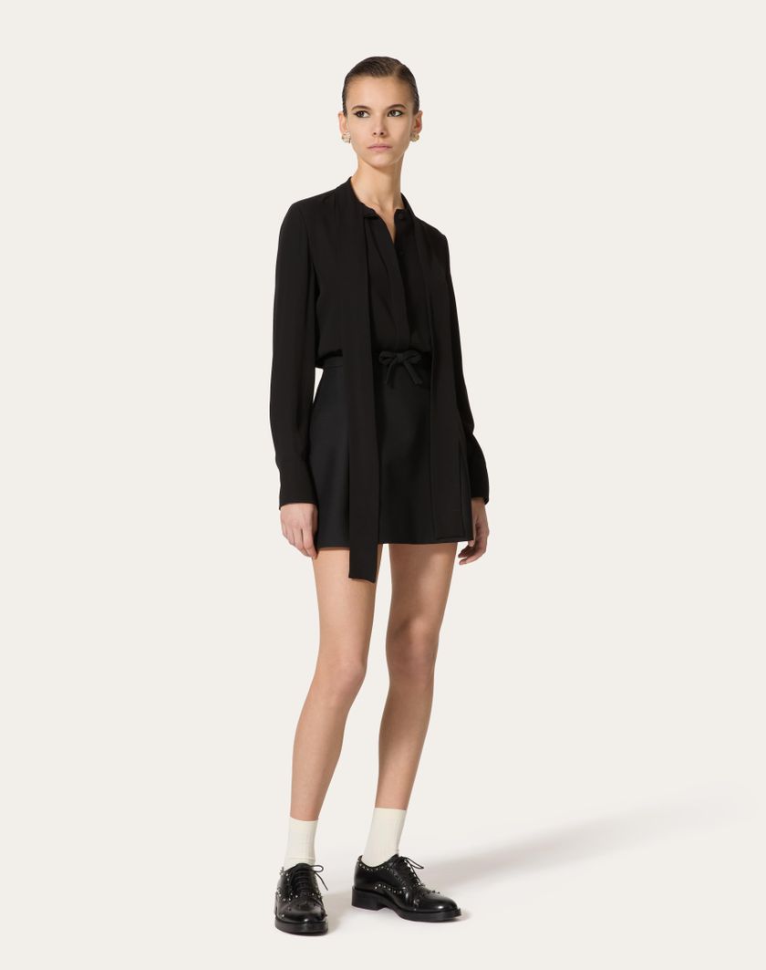 Valentino Handbags Gonna In Crepe Couture per Donna in Nero | Valentino IT Latest fashion
