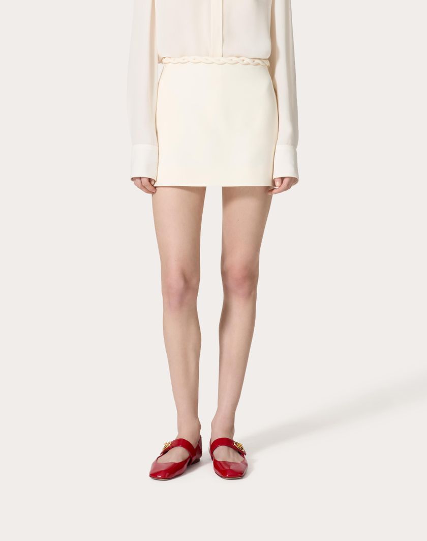 Valentino Handbags Gonna In Crepe Couture per Donna in Avorio | Valentino IT Online Outlet