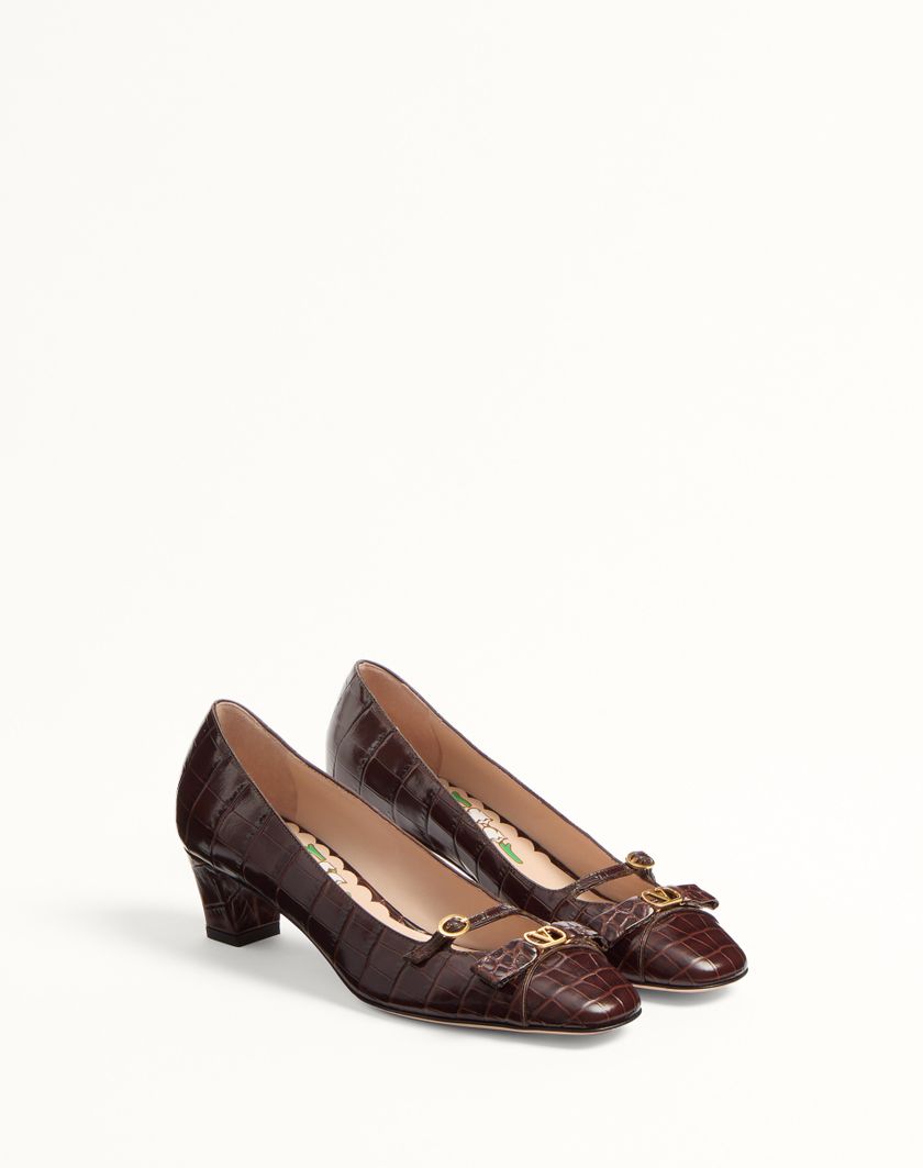 Valentino Handbags Décolleté Bowow In Vitello Stampato 45mm per Donna in Avorio | Valentino IT Comprane uno, ottenene uno gratis
