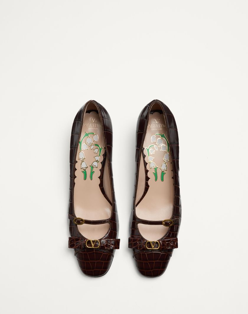 Valentino Handbags Décolleté Bowow In Vitello Stampato 45mm per Donna in Marrone | Valentino IT Offerte giornaliere