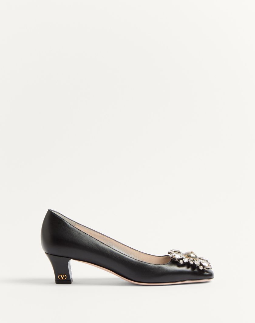 Valentino Handbags Décolleté Preshoes In Capretto Con Cristalli 45mm per Donna in Nero/silver | Valentino IT Prezzo basso