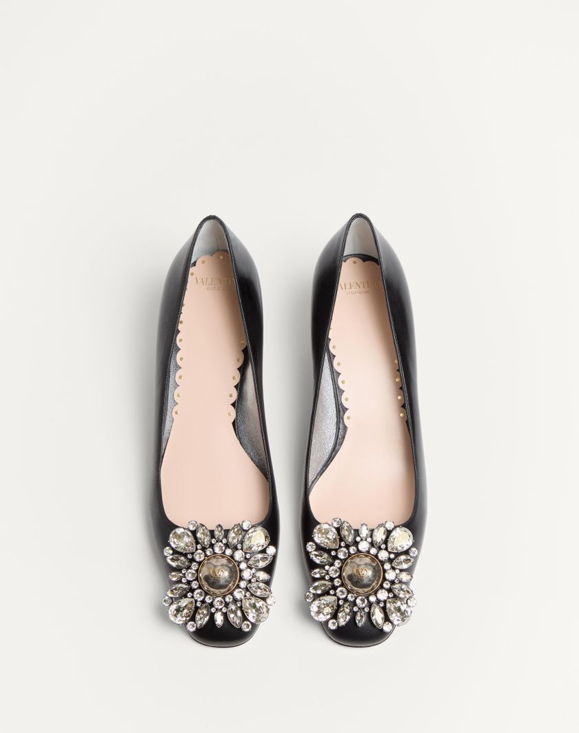 Valentino Handbags Décolleté Preshoes In Capretto Con Cristalli 45mm per Donna in Nero/silver | Valentino IT Prezzo basso