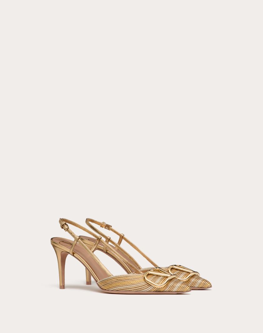 Valentino Handbags Décolleté Slingback Vlogo Signature Metalizzato Con Ricamo Cornely 80mm per Donna in Oro | Valentino IT Offerta speciale della fabbrica