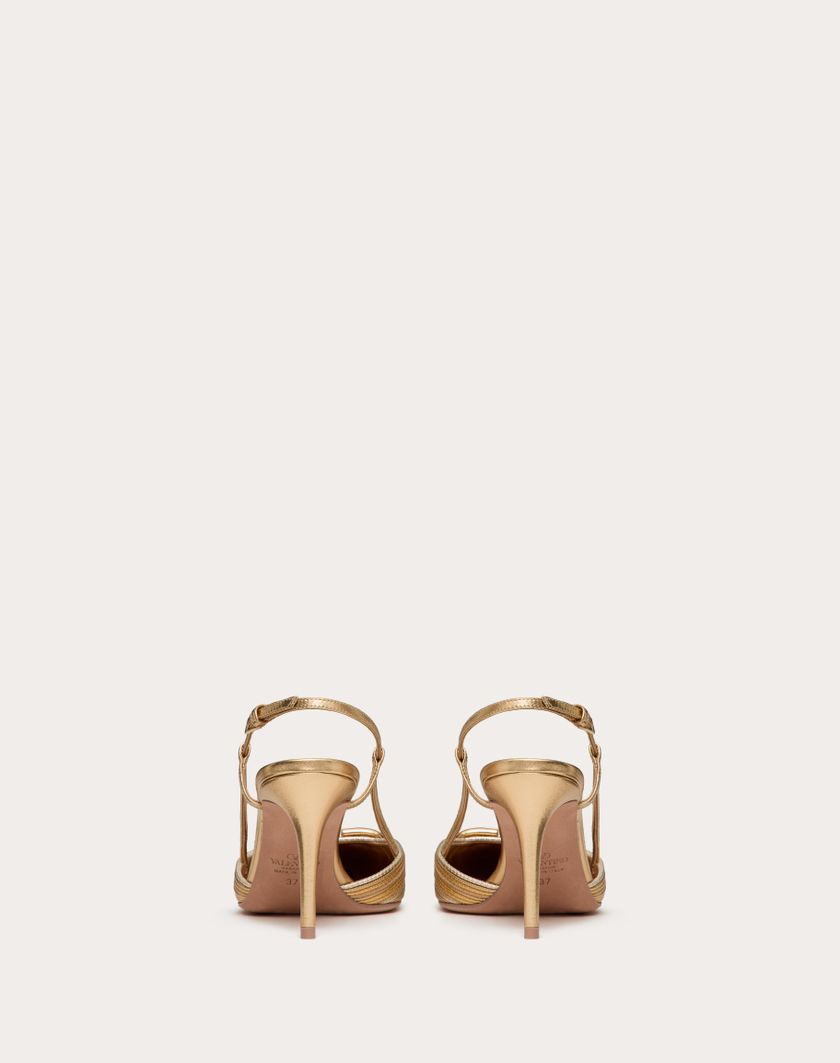 Valentino Handbags Décolleté Slingback Vlogo Signature Metalizzato Con Ricamo Cornely 80mm per Donna in Oro | Valentino IT Offerta speciale della fabbrica