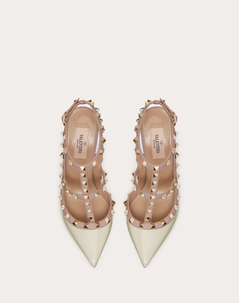 Valentino Handbags Décolleté Rockstud In Vernice Con Cinturini 100mm per Donna in Poudre | Valentino IT 50% di sconto con spedizione gratuita