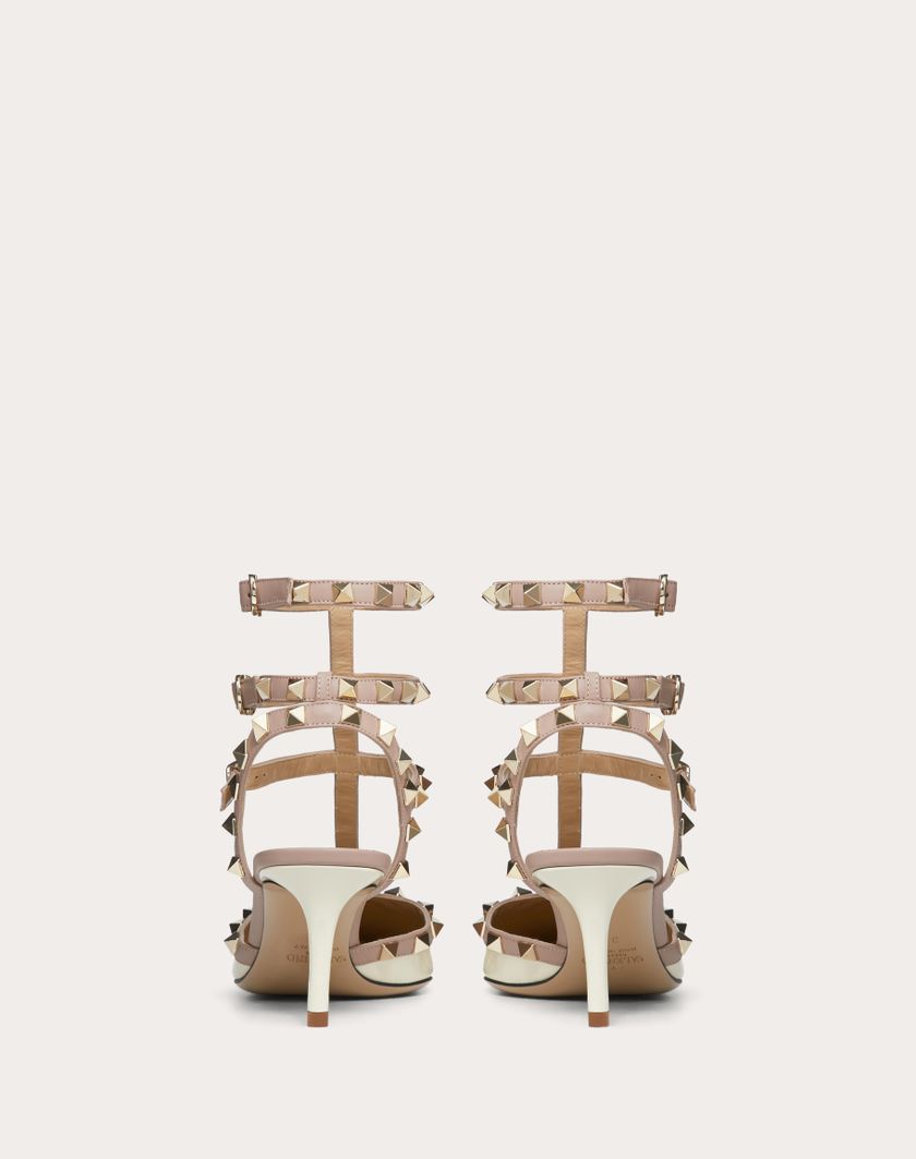 Valentino Handbags Décolleté Rockstud Con Cinturini 65mm per Donna in Poudre | Valentino IT Officina