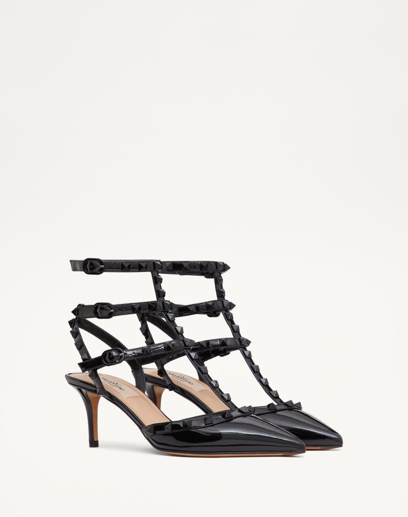 Valentino Handbags Décolleté Rockstud In Vernice Con Cinturini E Borchie In Tono 65mm per Donna in Nero | Valentino IT Esporta salva
