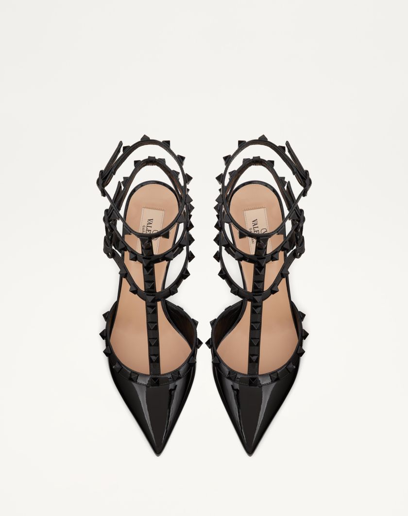 Valentino Handbags Décolleté Rockstud In Vernice Con Cinturini E Borchie In Tono 65mm per Donna in Nero | Valentino IT Esporta salva