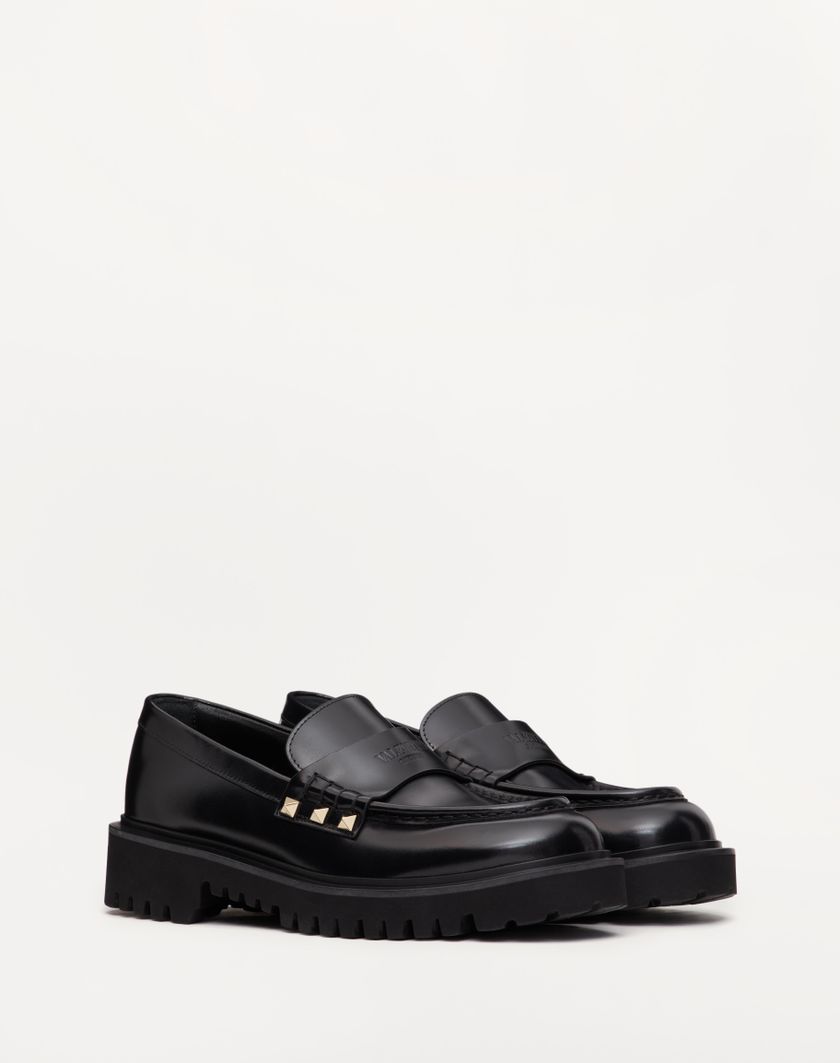 Valentino Handbags Mocassino Rockstud In Vitello per Donna in Nero | Valentino IT In vendita