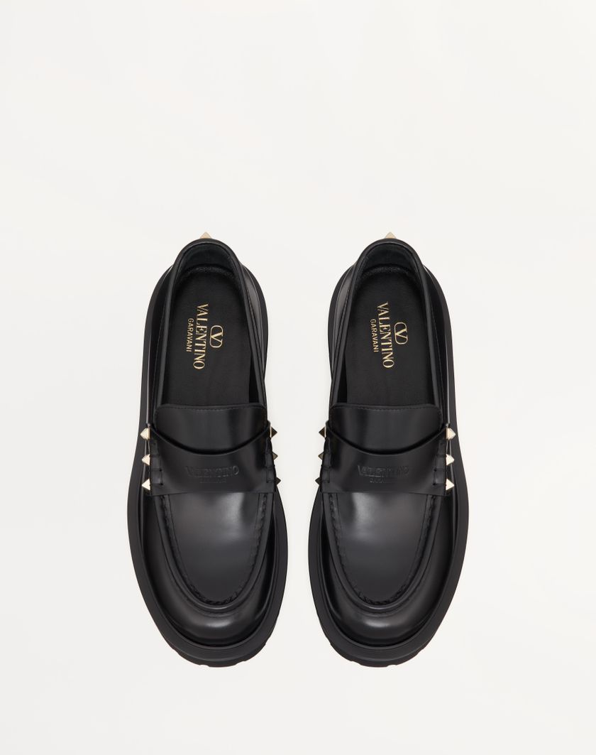 Valentino Handbags Mocassino Rockstud In Vitello per Donna in Nero | Valentino IT In vendita