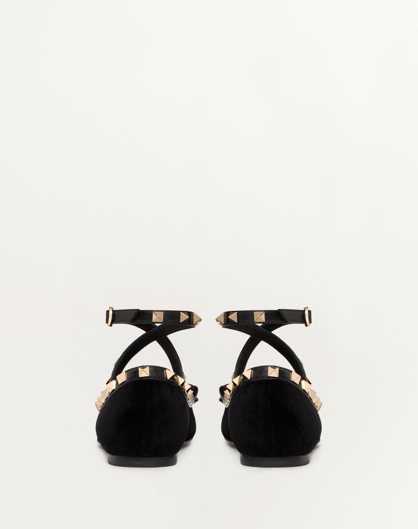 Valentino Handbags Ballerina Rockstud In Velluto per Donna in Lip | Valentino IT Sconti questo mese