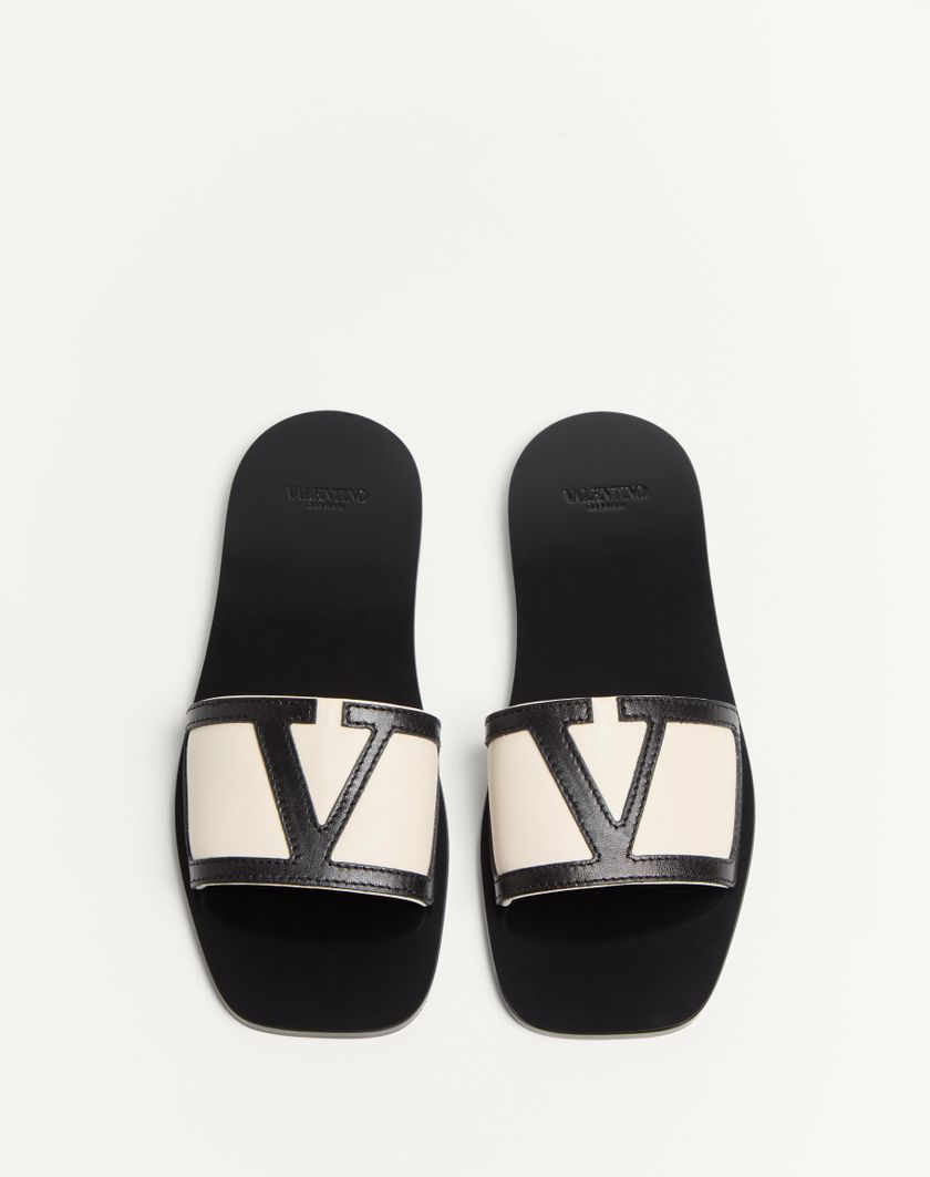 Valentino Handbags Sandalo Slide Viva Superstar In Nappa per Donna in Burro/nero | Valentino IT Pezzi Unici