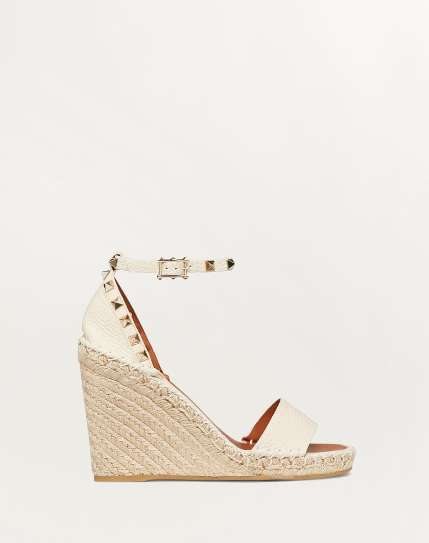 Valentino Handbags Sandalo Zeppa Rockstud Double In Vitello Granato 105mm per Donna in Poudre | Valentino IT Convenienza