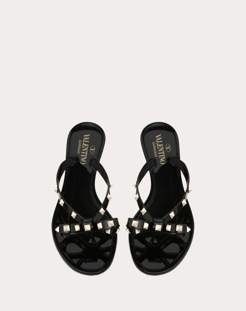 Valentino Handbags Infradito Rockstud In Gomma per Donna in Poudre | Valentino IT Outlet